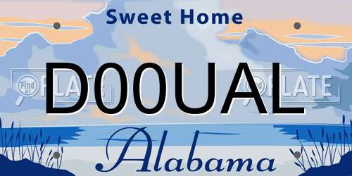 D00UAL Alabama License Plate
