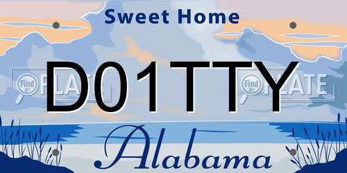 D01TTY Alabama License Plate