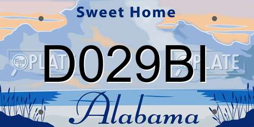 D029BI Alabama License Plate