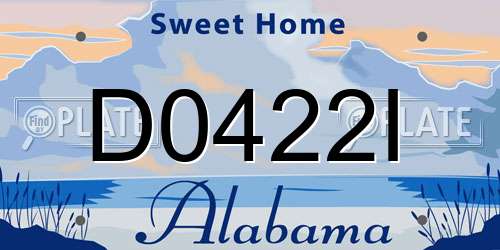 D0422I Alabama License Plate