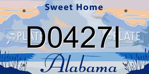D0427I Alabama License Plate