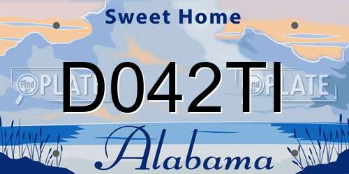 D042TI Alabama License Plate
