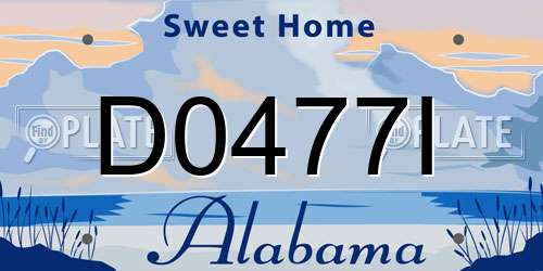 D0477I Alabama License Plate