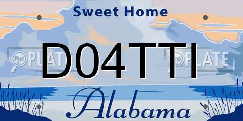 D04TTI Alabama License Plate