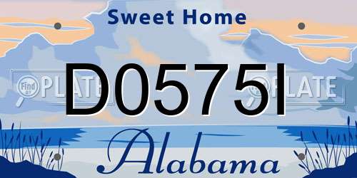 D0575I Alabama License Plate