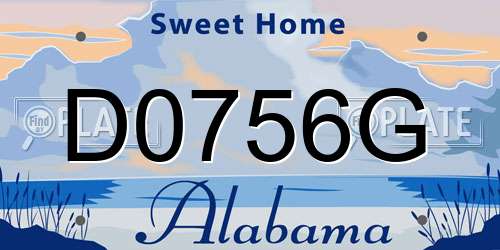 D0756G Alabama License Plate