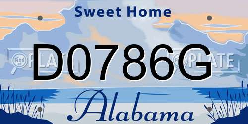 D0786G Alabama License Plate