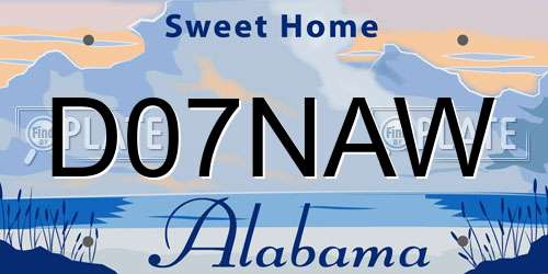 D07NAW Alabama License Plate