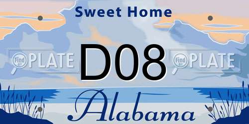 D08 Alabama License Plate