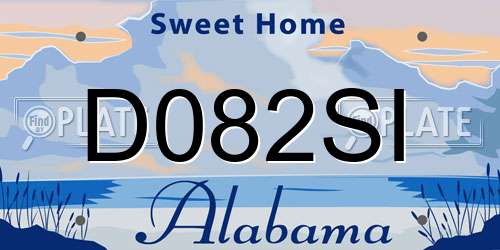 D082SI Alabama License Plate
