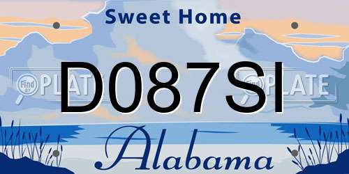 D087SI Alabama License Plate