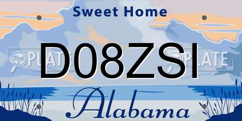 D08ZSI Alabama License Plate