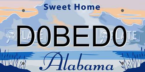D0BED0 Alabama License Plate