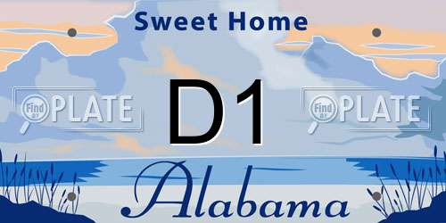 D1 Alabama License Plate