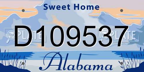 D109537 Alabama License Plate