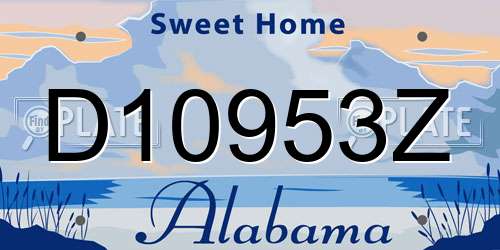 D10953Z Alabama License Plate