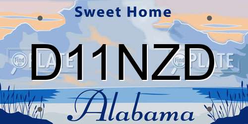 D11NZD Alabama License Plate