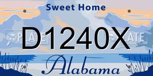 D1240X Alabama License Plate