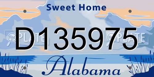 D135975 Alabama License Plate