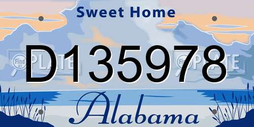 D135978 Alabama License Plate