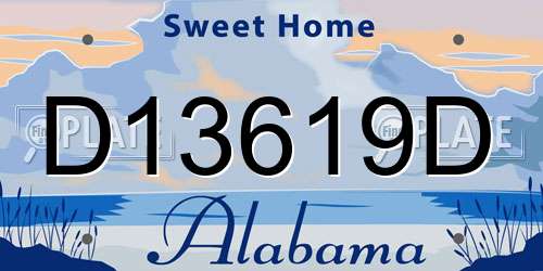D13619D Alabama License Plate