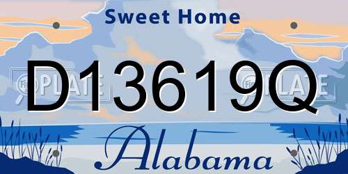 D13619Q Alabama License Plate