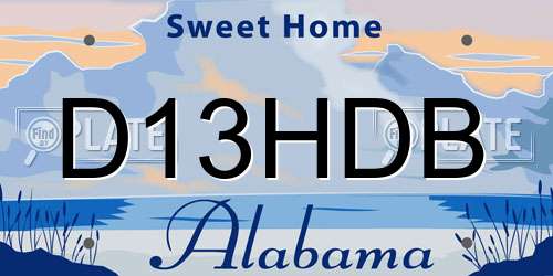 D13HDB Alabama License Plate