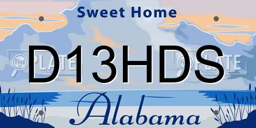 D13HDS Alabama License Plate