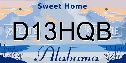 D13HQB Alabama License Plate