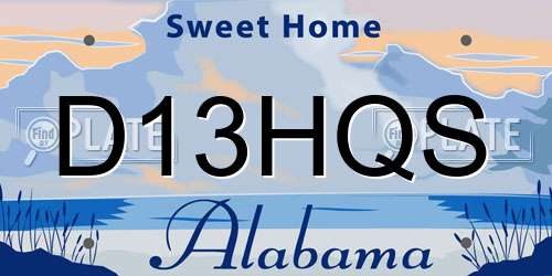 D13HQS Alabama License Plate