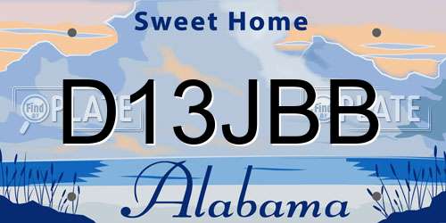 D13JBB Alabama License Plate