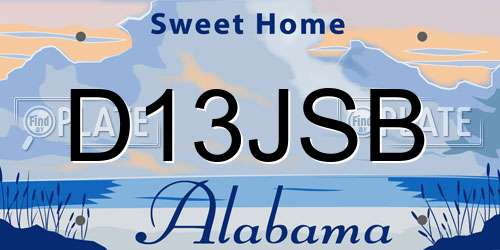 D13JSB Alabama License Plate