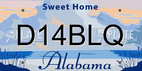 D14BLQ Alabama License Plate