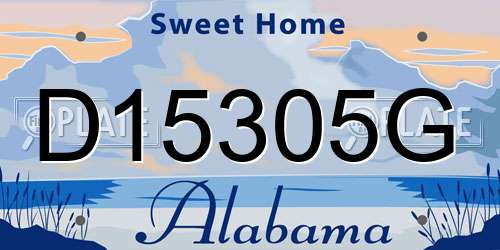 D15305G Alabama License Plate