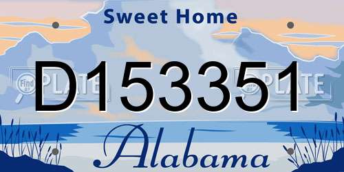 D153351 Alabama License Plate