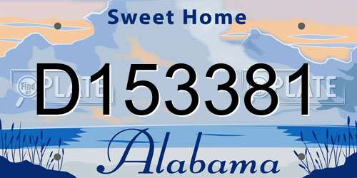 D153381 Alabama License Plate