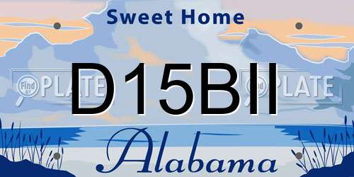D15BII Alabama License Plate