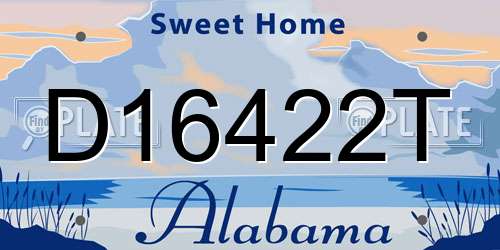 D16422T Alabama License Plate