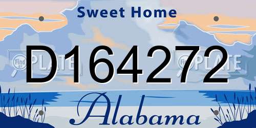 D164272 Alabama License Plate