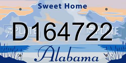 D164722 Alabama License Plate