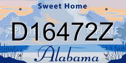 D16472Z Alabama License Plate