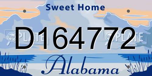 D164772 Alabama License Plate