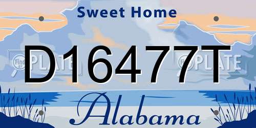 D16477T Alabama License Plate