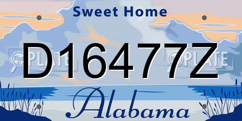 D16477Z Alabama License Plate