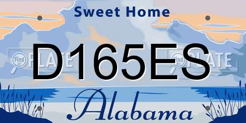 D165ES Alabama License Plate