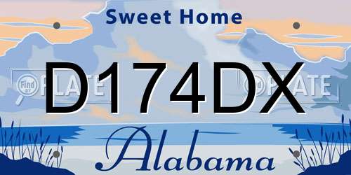 D174DX Alabama License Plate