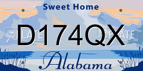D174QX Alabama License Plate