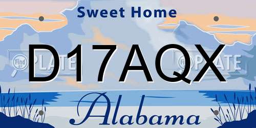 D17AQX Alabama License Plate