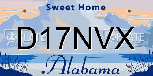 D17NVX Alabama License Plate