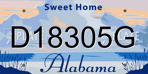 D18305G Alabama License Plate